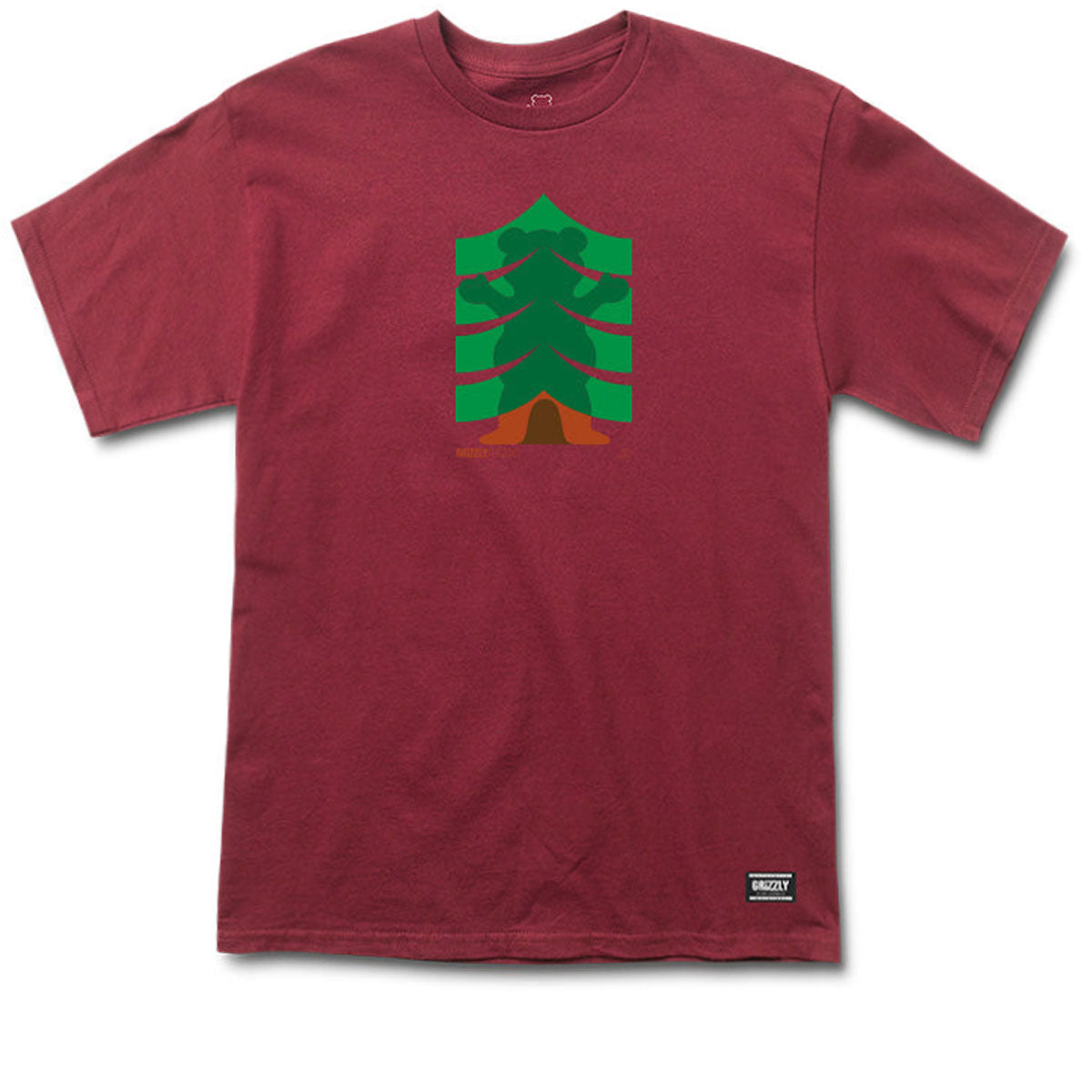 Grizzly Strong Branches T-Shirt - Burgundy image 1