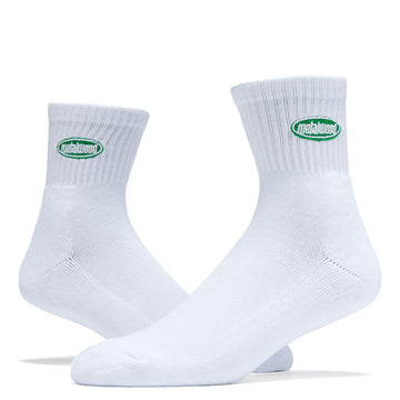 Metalwood Oval Logo Quarter Socks - White