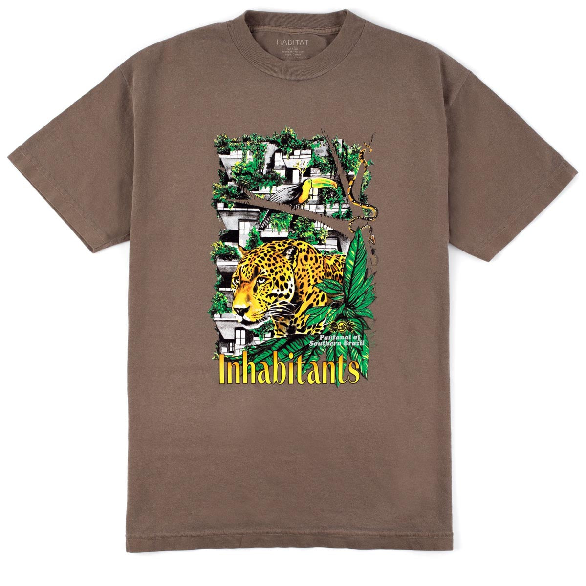 Habitat Pantanal Inhabitants T-Shirt - Washed Brown image 1