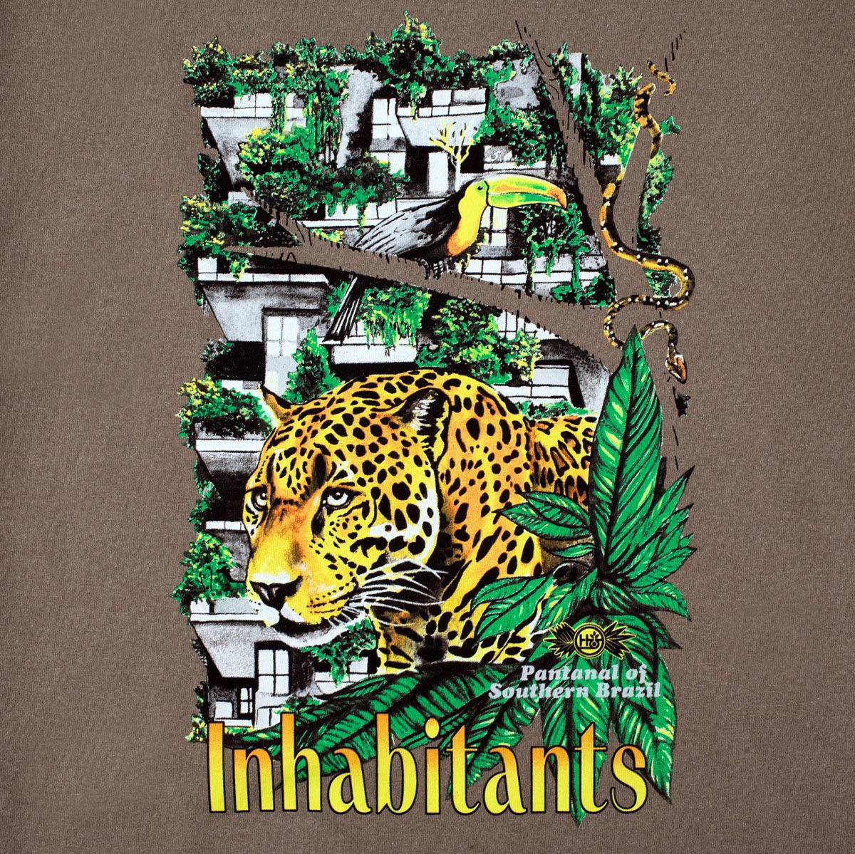 Habitat Pantanal Inhabitants T-Shirt - Washed Brown image 2