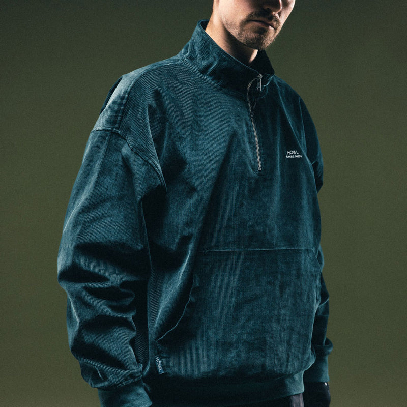Howl Corduroy Half Zip Jacket - Green