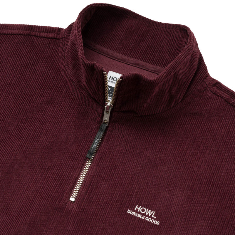 Howl Corduroy Half Zip Jacket - Burgundy