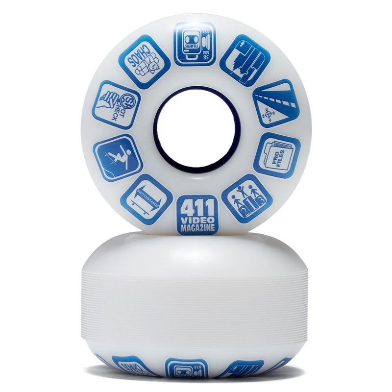 411 Filmer 83a Skateboard Wheels - White - 58mm