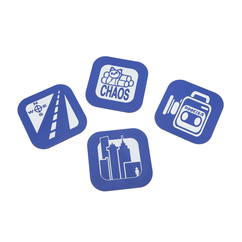 411 Icon 4 Pack Of Coasters - Blue