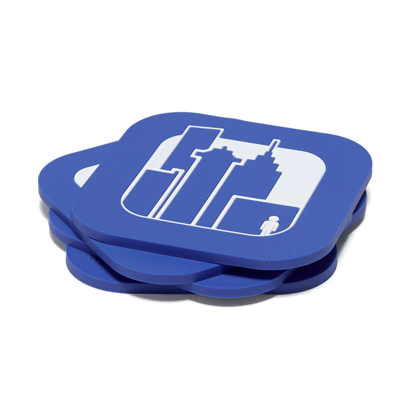 411 Icon 4 Pack Of Coasters - Blue