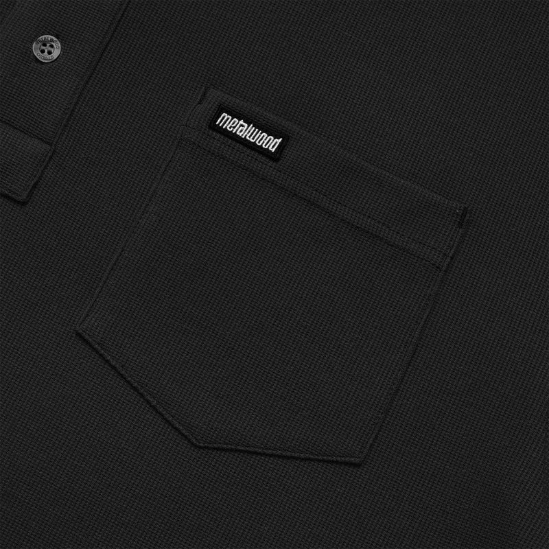 Metalwood Airy Pocket Polo Shirt - Black