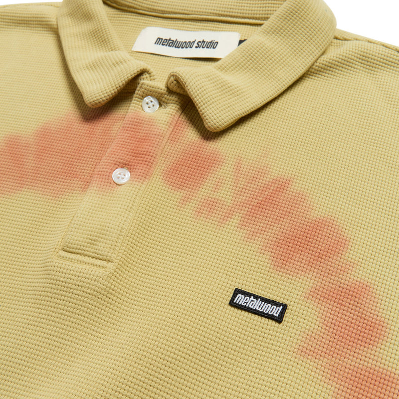 Metalwood Mini Metal Logo Thermal Long Sleeve Polo Shirt - Slime