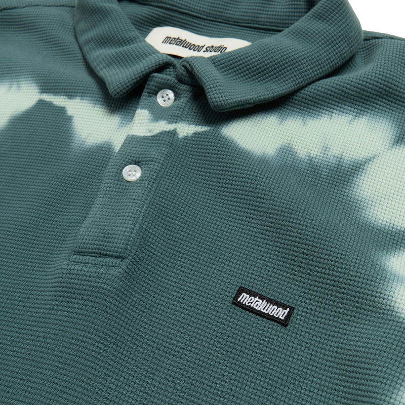 Metalwood Mini Metal Logo Thermal Long Sleeve Polo Shirt - Marine