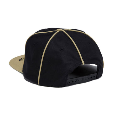 Metalwood Professional Piping Snapback Hat - Black