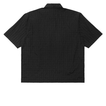 Metalwood Oversized Snap Top Polo Shirt - Black