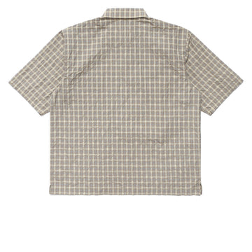 Metalwood Oversized Snap Top Polo Shirt - Tan Plaid