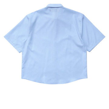 Metalwood Micro Grid Oversized Button Up Shirt - Sky