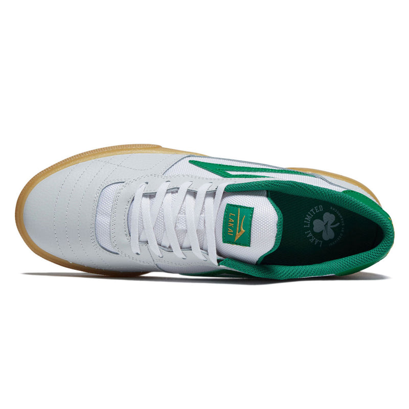Lakai Cambridge Shoes - White/Green Leather