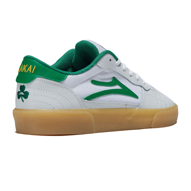 Lakai Cambridge Shoes - White/Green Leather