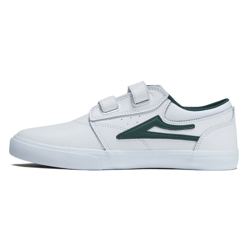 Lakai Youth Griffin Shoes - White/Pine Leather