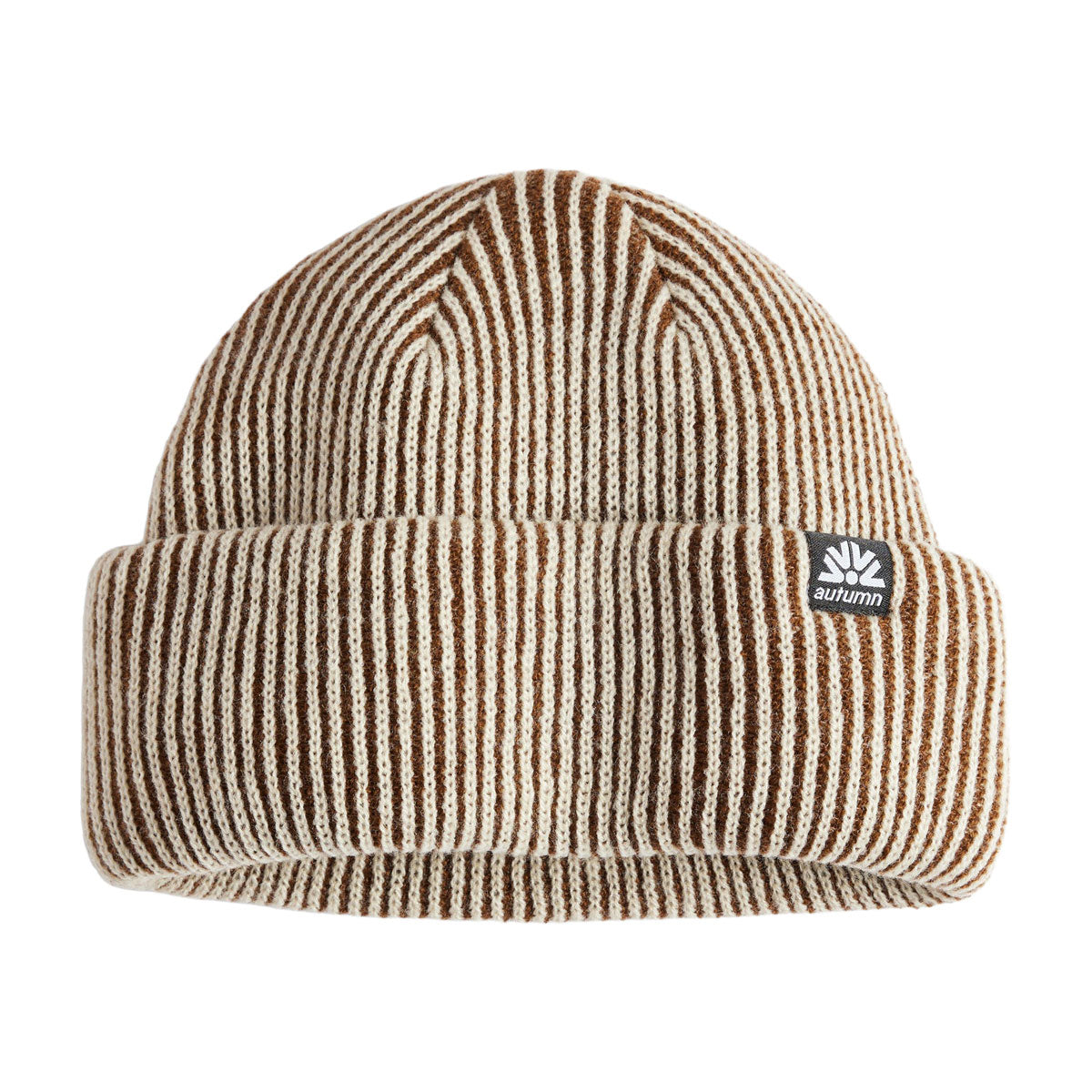 Autumn Cord Double Roll Beanie - Brown image 1