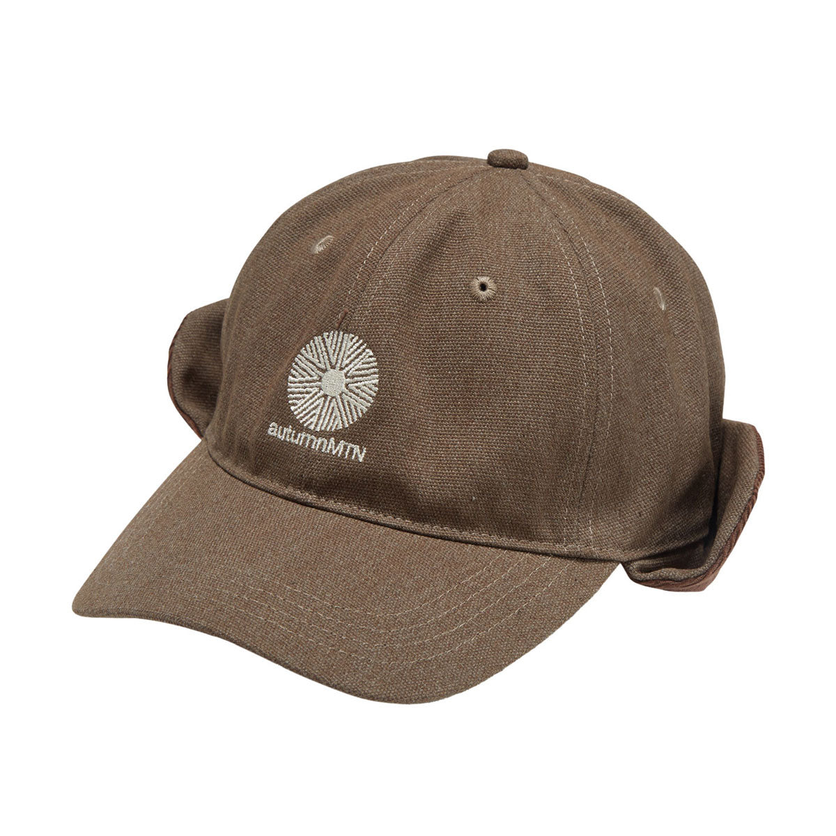Autumn Washed Canvas Flap Hat - Light Brown image 1