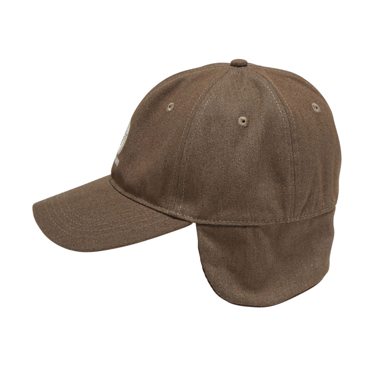 Autumn Washed Canvas Flap Hat - Light Brown image 3