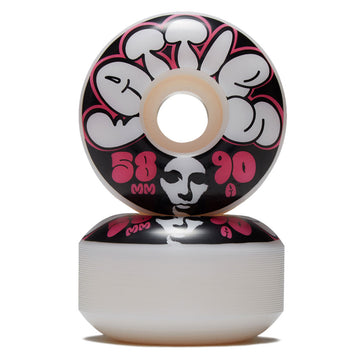 Opera Fatties 90a Skateboard Wheels - White/Pink - 58mm