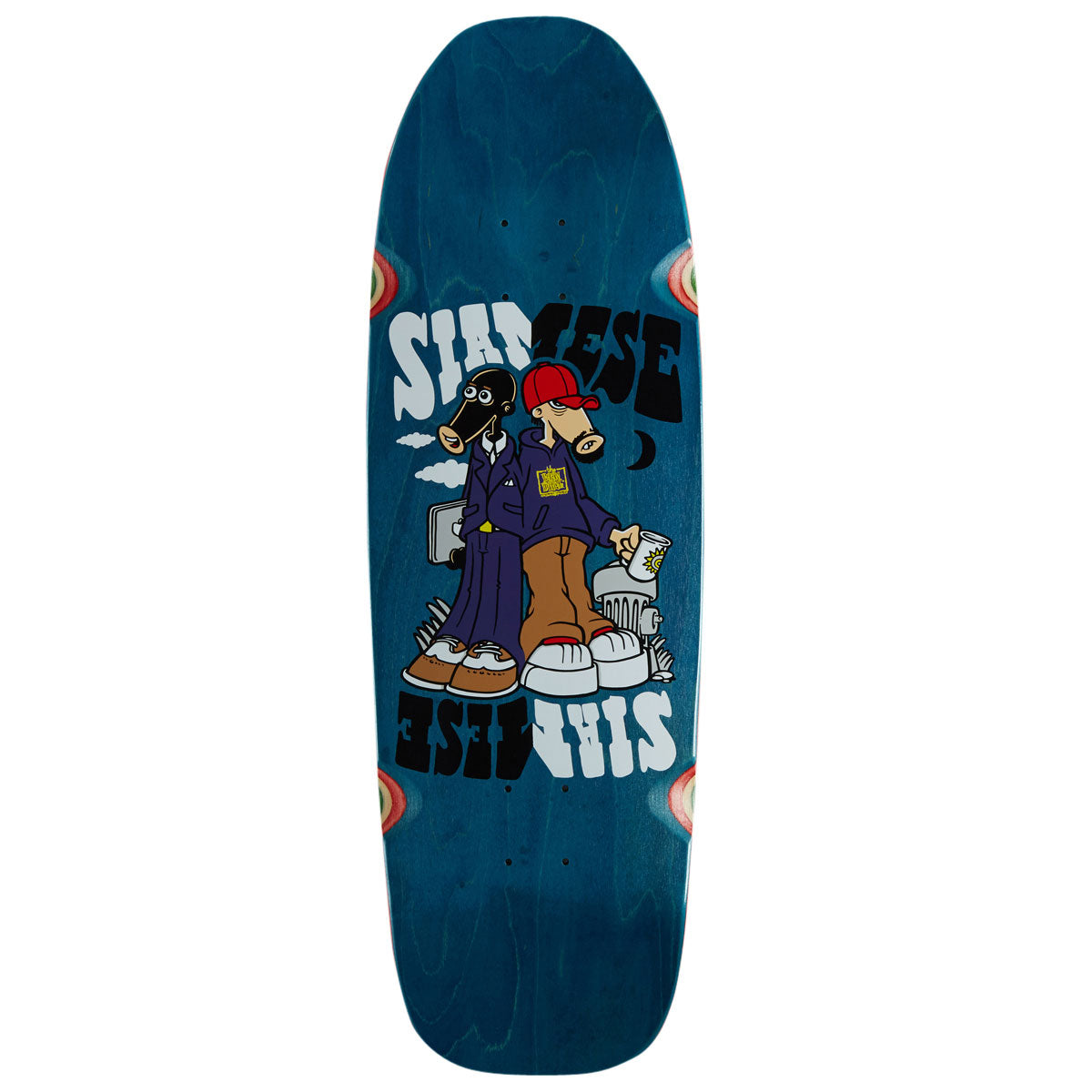 眠*猫様 90’s Old skate bootleg POWELL XL マル New Deal New Siamese Skateboard Deck - 9.62