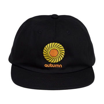 Autumn Twill Five Panel Snapback Hat - Black