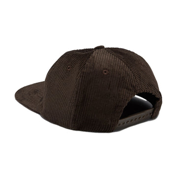 Autumn Cord Five Panel Snapback Hat - Chocolate