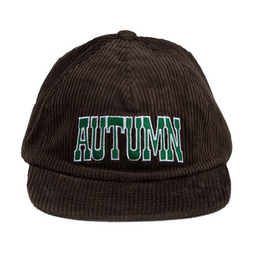 Autumn Cord Five Panel Snapback Hat - Chocolate