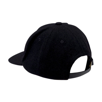 Autumn Wool Six Panel Strapback Hat - Black
