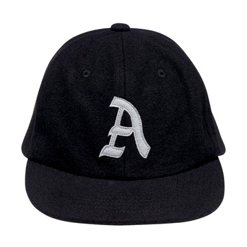 Autumn Wool Six Panel Strapback Hat - Black