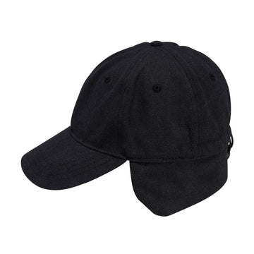 Autumn Washed Canvas Flap Hat - Black