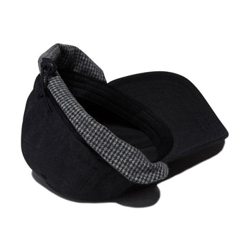 Autumn Washed Canvas Flap Hat - Black