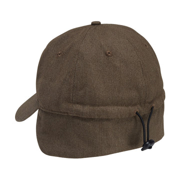 Autumn Washed Canvas Flap Hat - Dark Sand