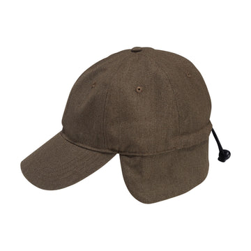 Autumn Washed Canvas Flap Hat - Dark Sand