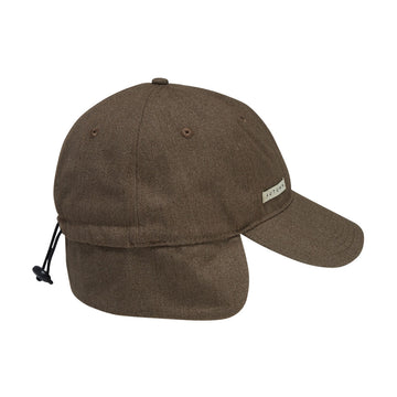 Autumn Washed Canvas Flap Hat - Dark Sand