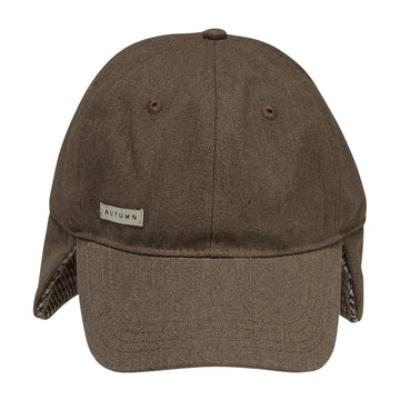 Autumn Washed Canvas Flap Hat - Dark Sand