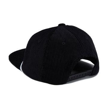 Autumn Cord 5 Panel Mesh Hat - Black