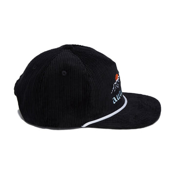 Autumn Cord 5 Panel Mesh Hat - Black