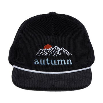 Autumn Cord 5 Panel Mesh Hat - Black