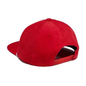 Autumn Cord 5 Panel Mesh Hat - Red