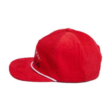 Autumn Cord 5 Panel Mesh Hat - Red