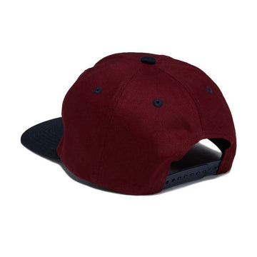 Autumn Twill 6 Panel Snapback Hat - Burgundy
