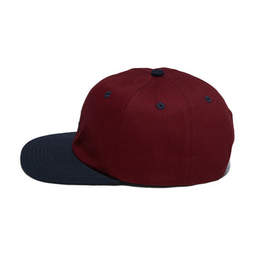 Autumn Twill 6 Panel Snapback Hat - Burgundy