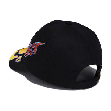 Corduroy Flames Strapback Hat - Black