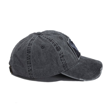 Corduroy Washed 6 Panel Hat - Black