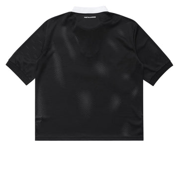 Metalwood Quarter Zip Jersey Polo Shirt - Black