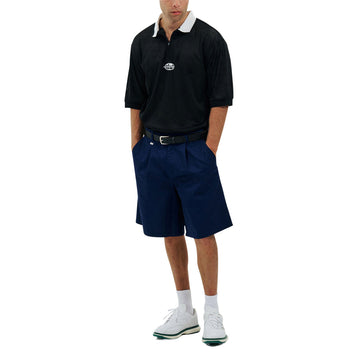 Metalwood Quarter Zip Jersey Polo Shirt - Black