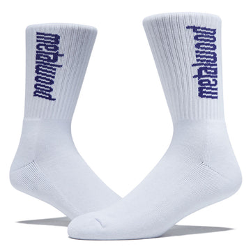 Metalwood Logo Crew Socks - White