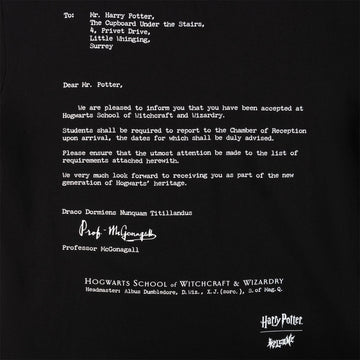 Welcome x Harry Potter Acceptance T-Shirt - Black