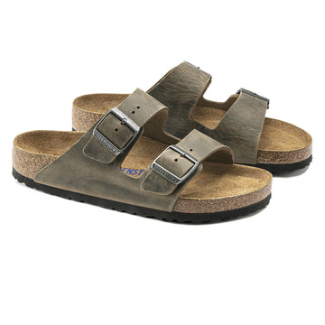 Birkenstock Arizona Soft Footbed Sandals - Faded Khaki Oiled Leather