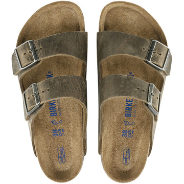 Birkenstock Arizona Soft Footbed Sandals - Faded Khaki Oiled Leather